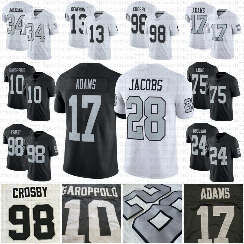 

Davante Adams Josh Jacob Maxx Crosby Football Jersey Charles Woodson Jimmy Garoppolo Henry Ruggs III Hunter Renfrow Bo Jackson Chandler Jones Hobbs Mens Women Youth