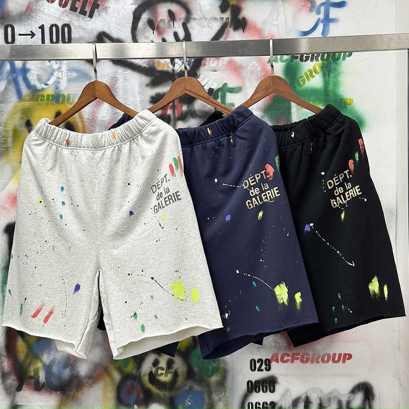 

Fashion Designer Clothing Galleryes Depts casual shorts Speckled Letter Shorts Graffiti Printing Fashion Brand Casual Loose Capris Men Joggers Sportswear Hip hop, Gd speckle # black