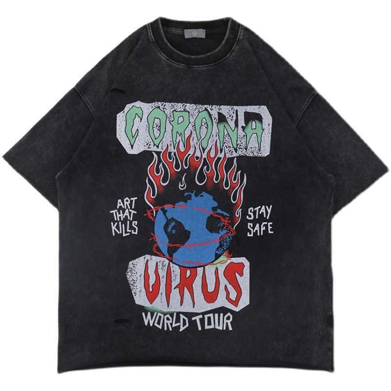 

Fashion Designer Clothing Tees Rock Tshirt Galleryes Depts WashWear Short Sleeve Men's Women's Loose Casual Hip Hop Trend brand Cotton T-shirt Hip hop TShirts Tops, Gray