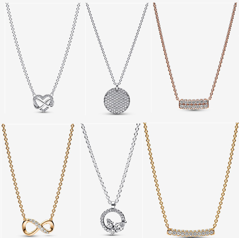 

New Heart shaped Pendant Necklaces Collar Chain Sweet Secret Earstuds Jewelry Gift DIY fit Pandora Designer Jewelry Necklace charms