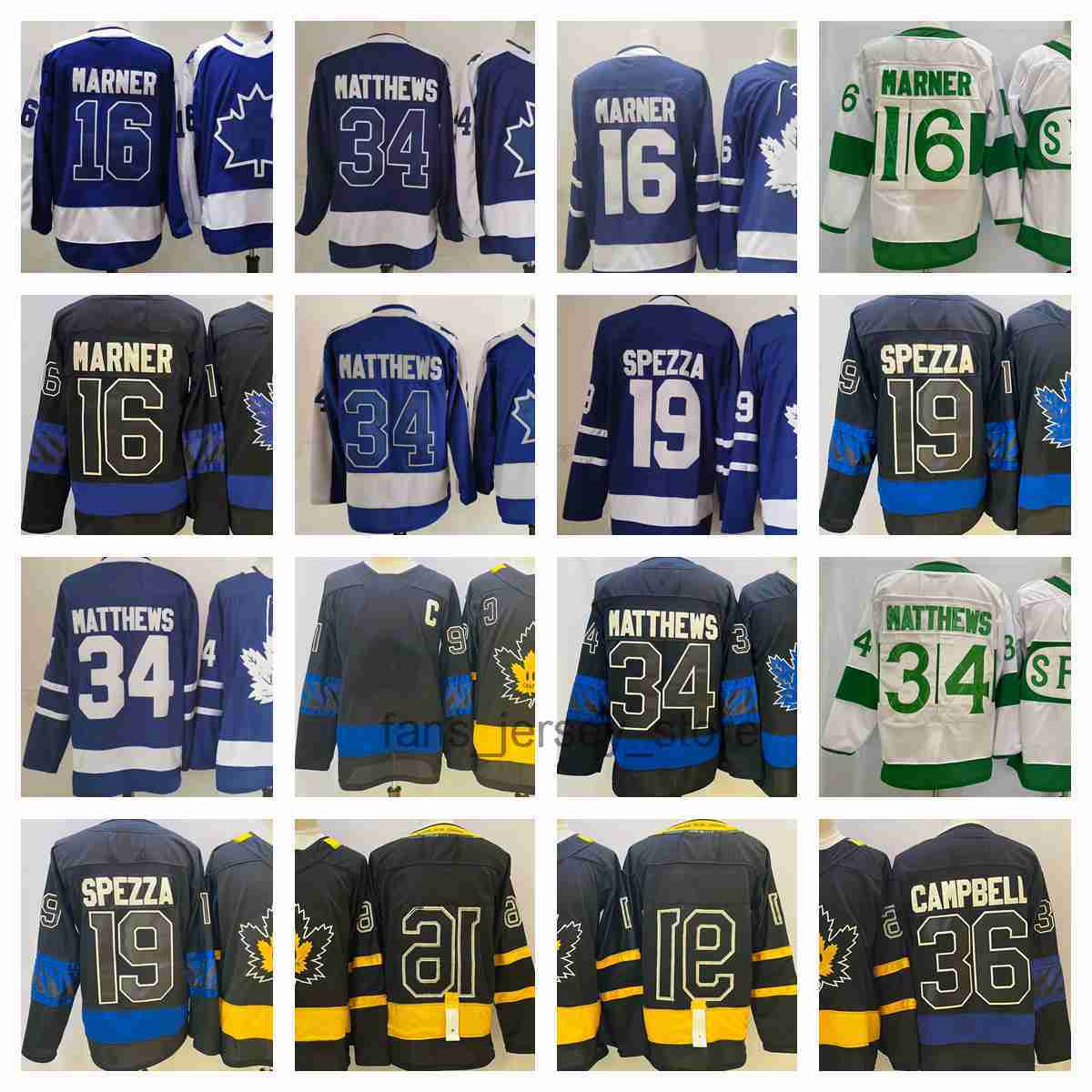 

Toronto Maple''Leafs''New Reverse Retro Ice Hockey Jerseys 16 Mitchell Marner 19 Jason Spezza 34 Auston 36 Jack Matthews Campbell Stitched Jersey, Same as picture (with team name)