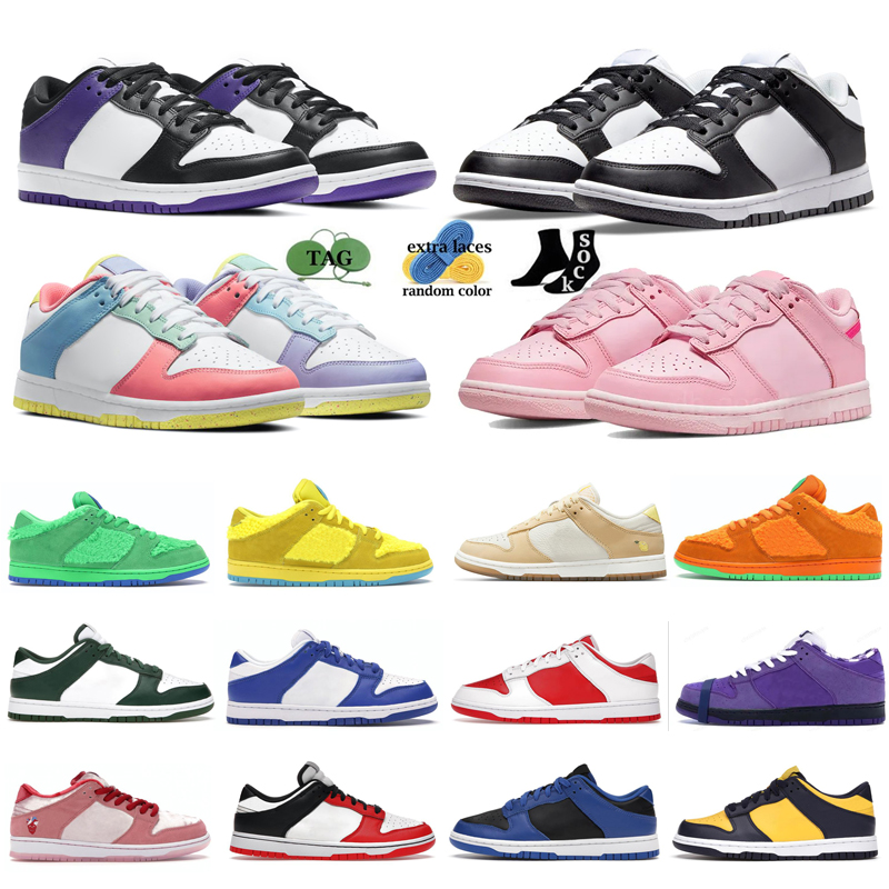 

Men Women Casual Shoes Panda Black White Grey Fog Triple Pink Chunky Chicago University Blue Red Michigan Lows Running Sneakers Designer Trainers, 30