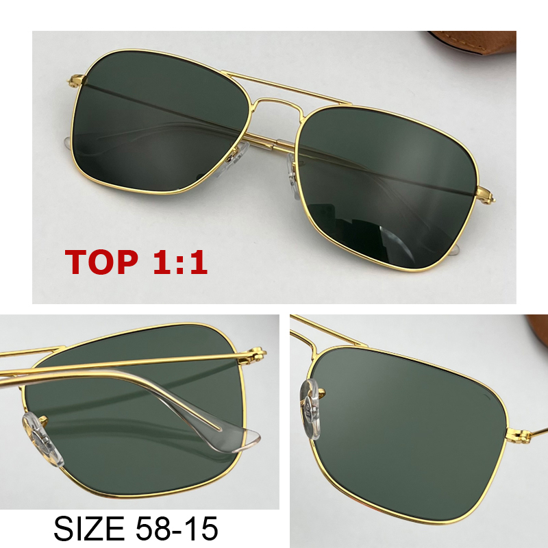

factory wholesale hot selling sunglass New Metal Brand Mens Womens top Quality gafas caravan Designer Sun glasses uv400 flash mirror lens square 58mm gafas with box
