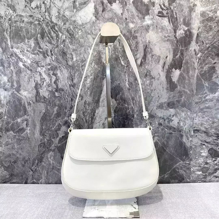 

Metal fittings underarm triangle Hobo bags luxury Designer Magnetic snap closure Prad bag womens Genuine Leather handbag mens tote crossbody clutch Shoulder Bag, Pink-small