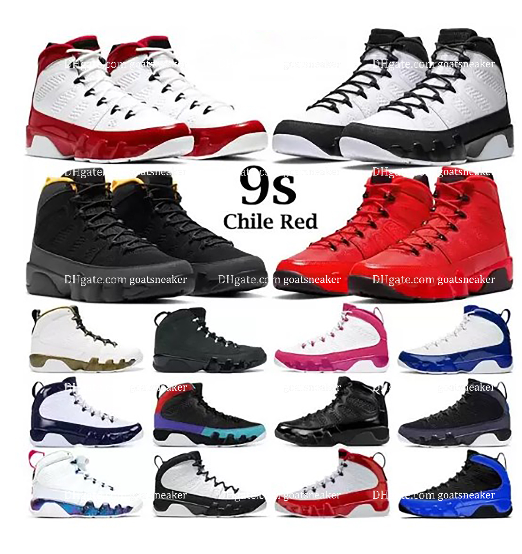 

Fire Red Jumpman 9 Basketball Shoes 9s Particle Grey Chile Red University Gold Statue Bred Change The World Space Jam Racer Blue Mens Trainers Sports Sneakers, 14