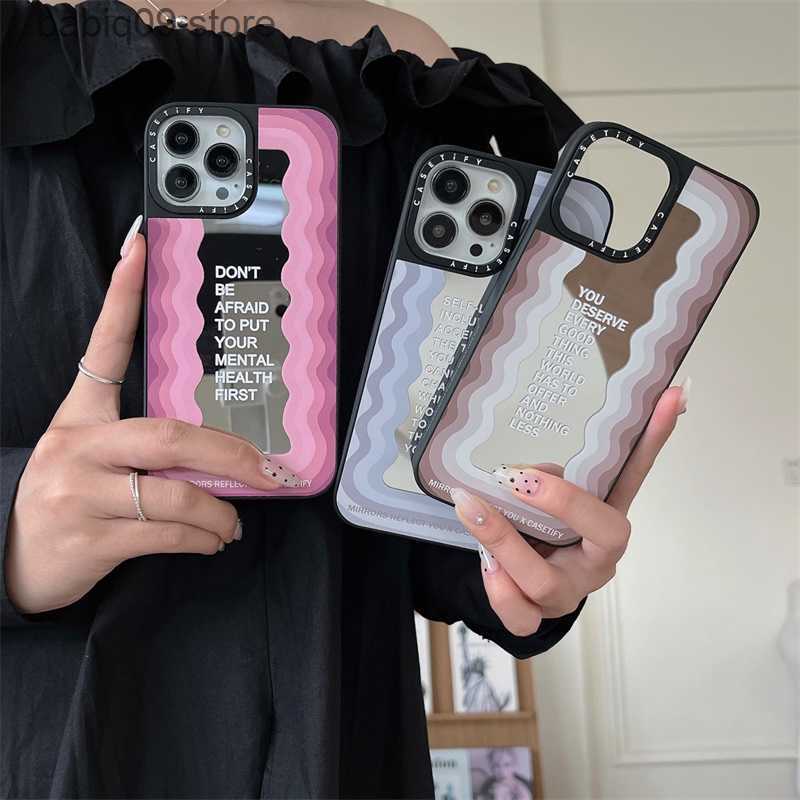 

Cell Phone Cases CASETIFY Color Label Words Makeup Mirror Phone Case For iPhone 14 Pro Max 13 12 11 Cute Inspirational View Soft Shockproof Cover T230419