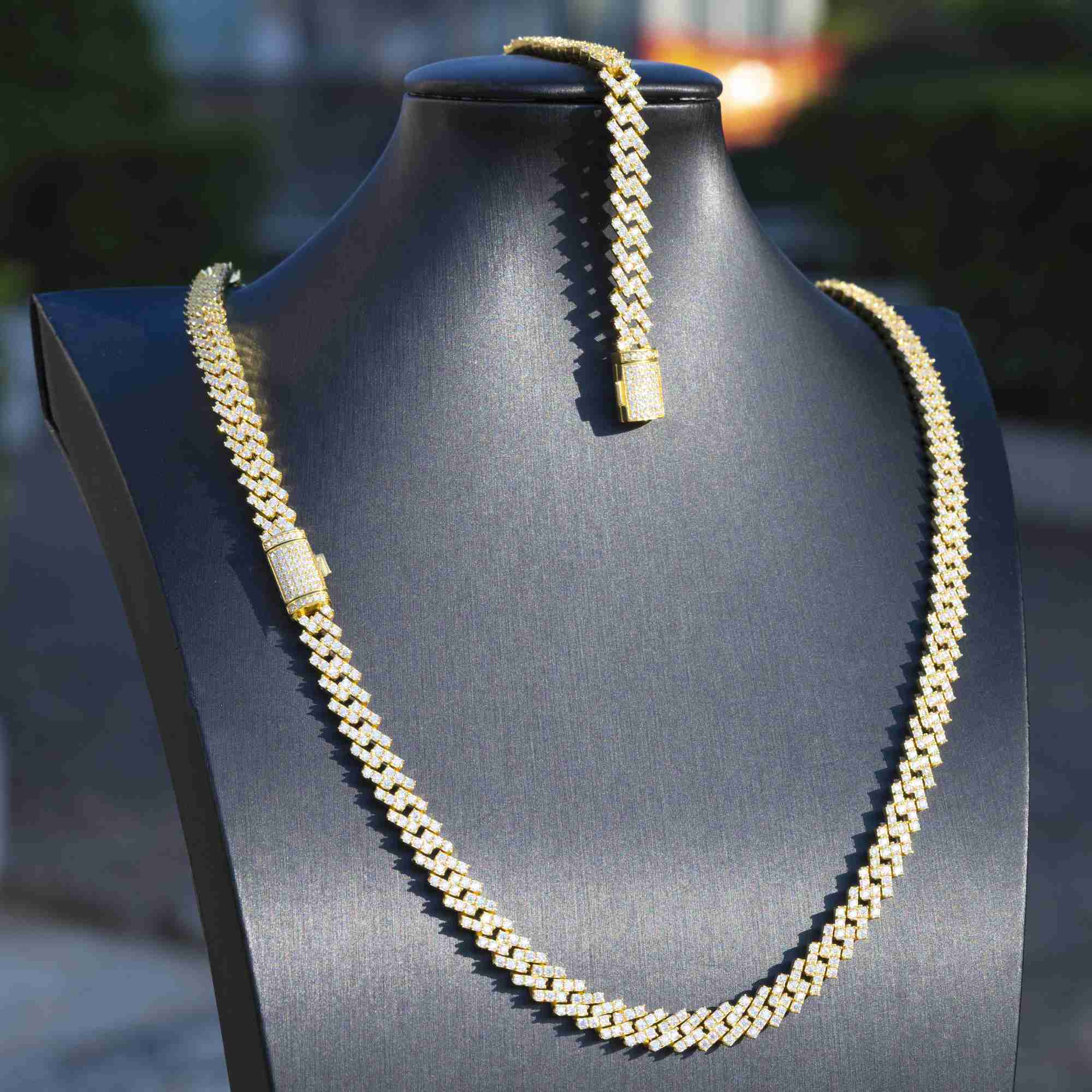 

Custom 8mm 9mm 10mm 13mm 15mm Width 1 Row VVS Moissanite Diamond Necklace Gold Plated Silver Men Women Necklace