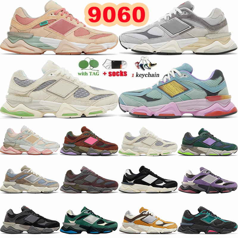 

Shoes Designer 9060 Penny Cookie Pink Rain Cloud Quartz Grey Nothing Changed but the Address Ivory Suede Leather Mens Womens Casual Sneakers Plate-form Trainers, 18