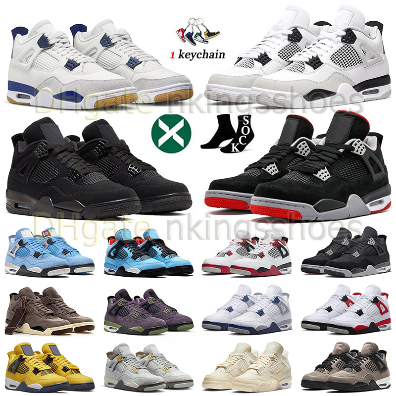 

2023 Jumpman 4 Mens Basketball Shoes 4s Big Size 13 Classic Black Cat Midnight Navy SBx4s Lxs4s Seafoam Red Thunder Sail Oreo Pure Money Retros Sneakers Trainers, B35 red thunder 40-47