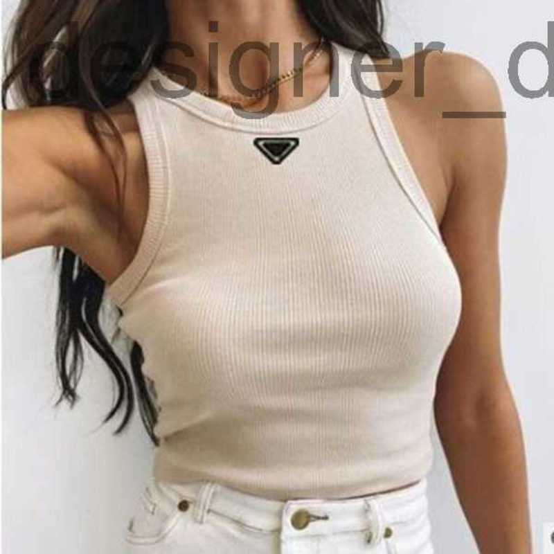 

Women's T-Shirt Designer2023 Summer Designer Women t shirts Crop Top Sexy Brand Sport Shoulder Black White Tank Casual Sleeveless Backless Tee Shirts TT45, Yellow