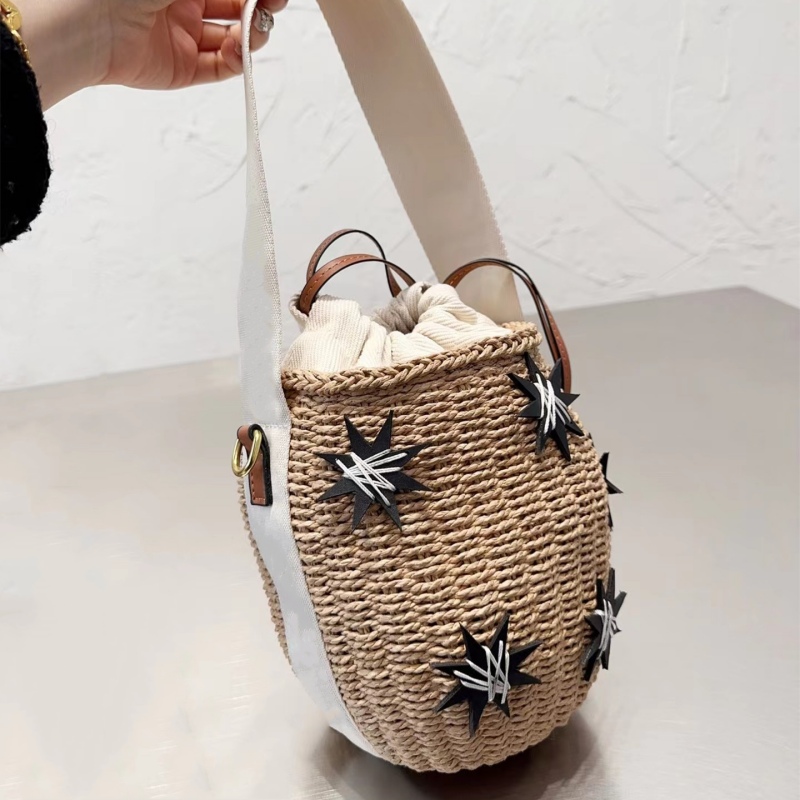 

Mini Straw Bucket Bags designer bag beach crossbody tote bag single shoulder Woman Crochet Handbag Totes 5A 2023, 1-blue(cl l0g0)