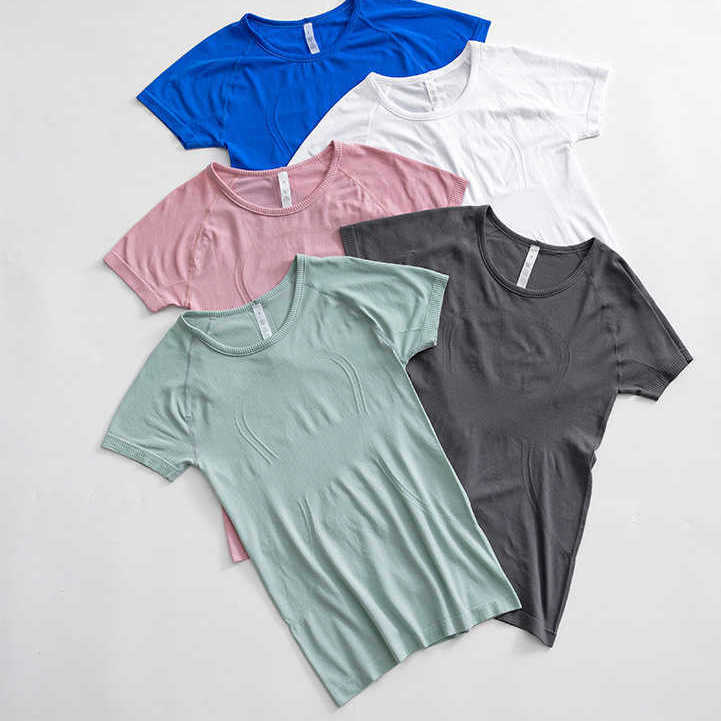 

yoga womens sports t shirts wear swiftlys Tech ladies short-sleeved T-shirts moisture wicking knit high elastic fitness Fashion, Turmeric