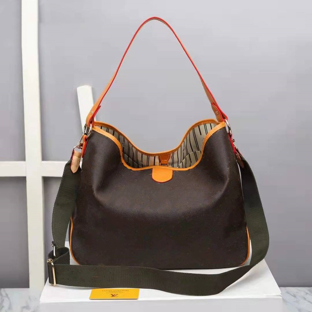 

New fashion all-in-one handbag armpit shoulder bag leather large capacity female bag, Old flower black with black band