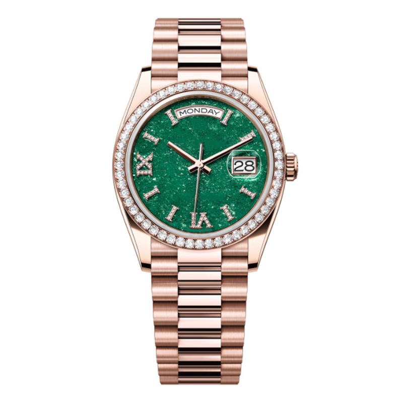 ST9 mens watches With diamond 40mm DATE automatic machine 36mm Ladies watch Gold 904L stainless day steel strap sapphire hidden folding buckle wa-image-859817266