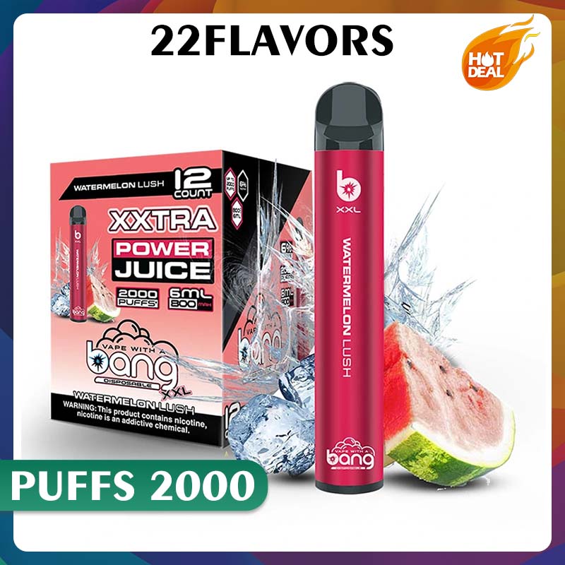

Bang XXL 2000 Puffs E Cigarette Starter Kit Disposable Vape Pen 800mAh 6ml Prefilled Pods Cartridges Portable Vaporizers Bang vapes PUFF 2000 Have a good taste, Mixed flavrs