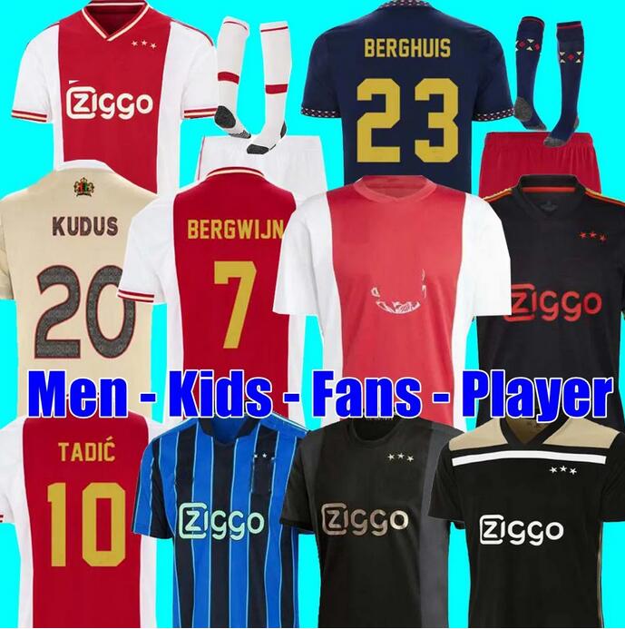 

TADIC 21 22 23 Soccer Jerseys BASSEY BERGHUIS Third black Kit KLAASSEN BERGWIJN MARLEY 2022 2023 football shirts men kids uniforms CRUYFF AJAXS