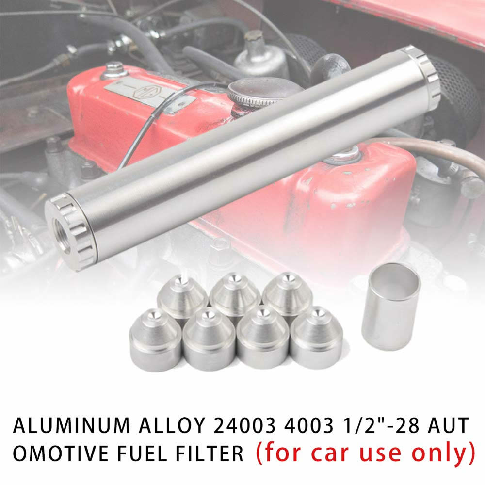 

6 Inch Car Fuel Filter Aluminum 1/2-28 or 5/8-24 1X7 Car Solvent Trap For NAPA 4003 for WIX 24003