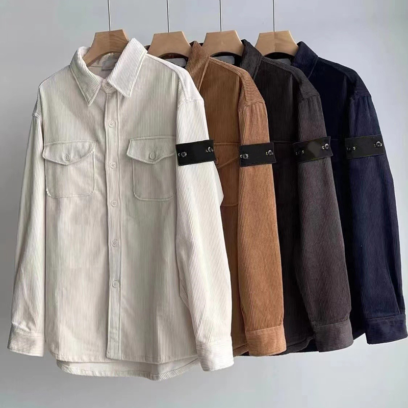 Designer Shirt Fashion Mens Shirts Top Quality Blouse Stone Long Sleeve Solid Color Slim Fit Casual Business Shirt Woman Clothing