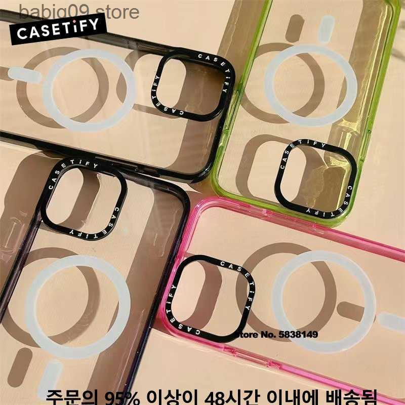 

Cell Phone Cases CASETIFY Magsafe Wireless Charging Solid Color Cases for IPhone 11 12 13 14 Pro Max Hard Case Shockproof Back Cover T230419