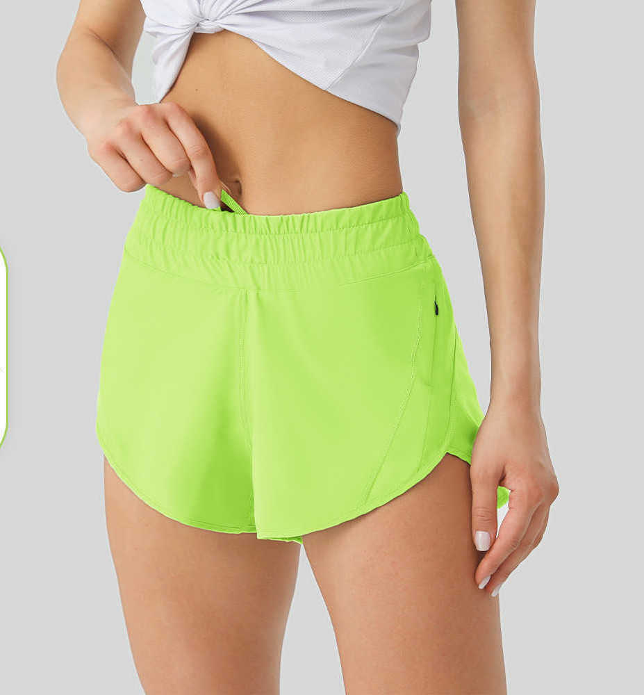 

ALO Women Shorts Underwears Pocket Yoga Outfit Breathable Quick Drying Sports Gym Trouser Skirt Running Fitness Pants Clothes LU-07 Motion design 85ESS, White