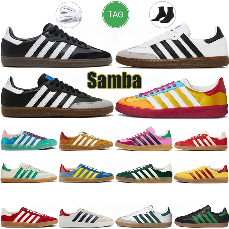 

designer original running shoes gazelle Black White Gum Vegan Light Blue Silk Monogram Pink Velvet Wales Bonner Collegiate sneakers trainers, #38 36-45 bw