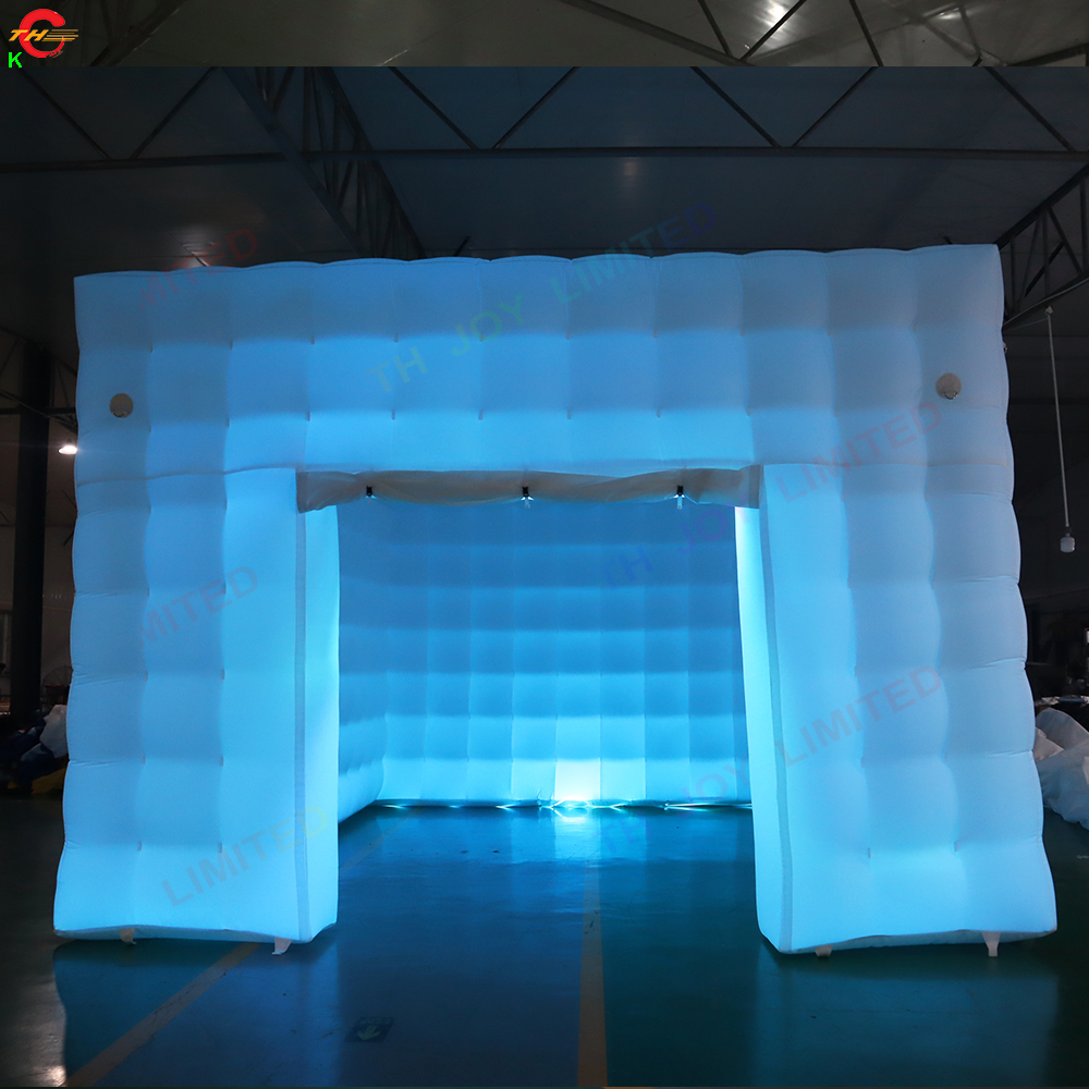 

Free delivery outdoor activities night club bar inflatable disco tent club for party Cube Tents Inflatable Nightclub Portable Party Tent Disco Light N Fog Machine