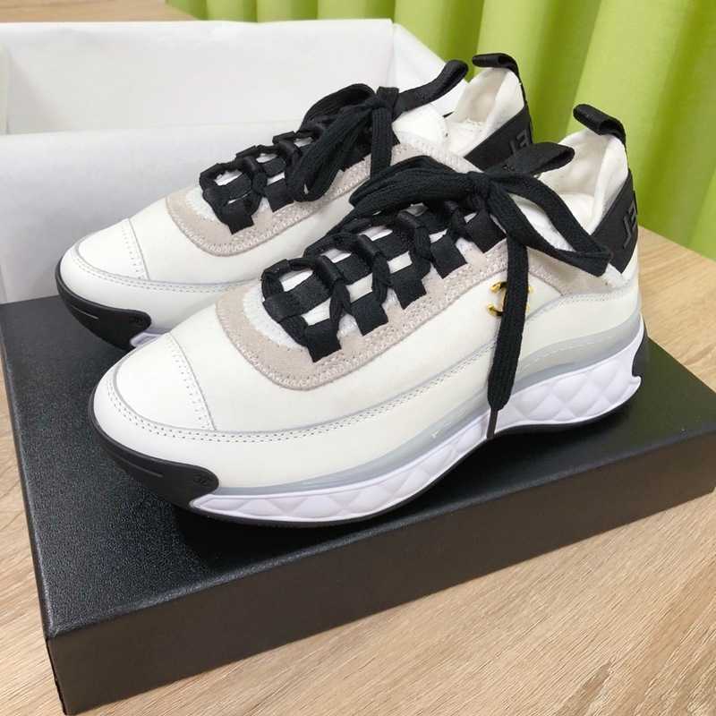 

designer shoes channel women sneakers 2023 New Sports Shoes Women's Slim Tall Inside White Shoes Thick Sole Versatile Casual Shoes, Panda