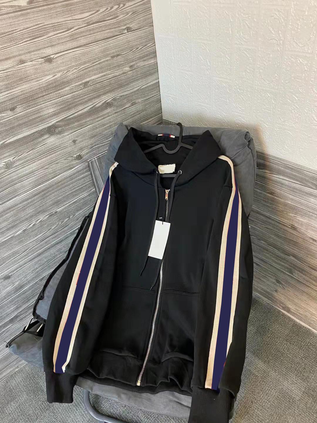 

Mens Jacket Hoodie Designer Man Jackets Sweatshirts Jumpers Spring For Men Women Coat Pullover Striped Sleeves With Letters Outwears Coa fPR, Black jacket