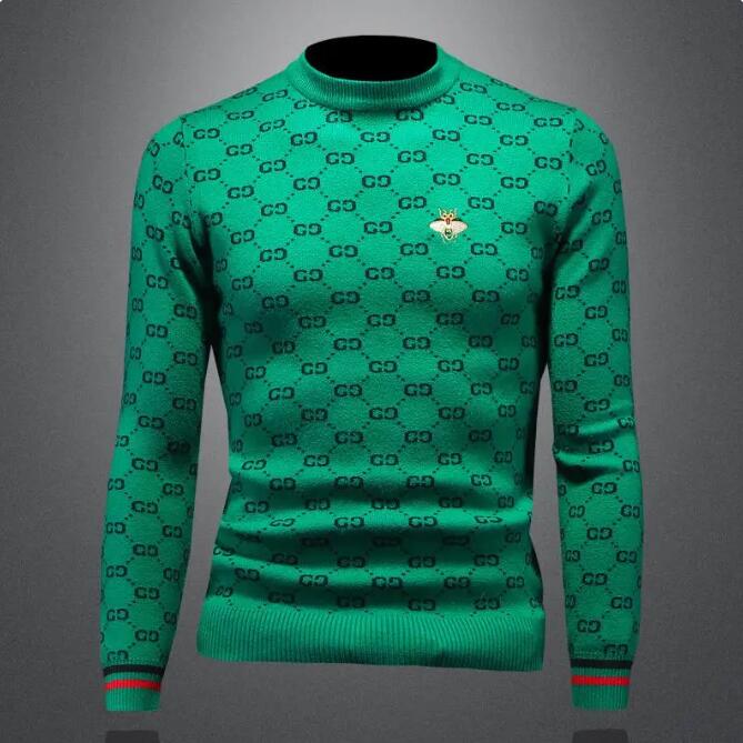 Designer Hoodie Men&#039;s Sweater Jacquard High Quality Winter Luxury Knitted Casual O Neck Slim Fit Warm Woolen Sweaters-image-996236245