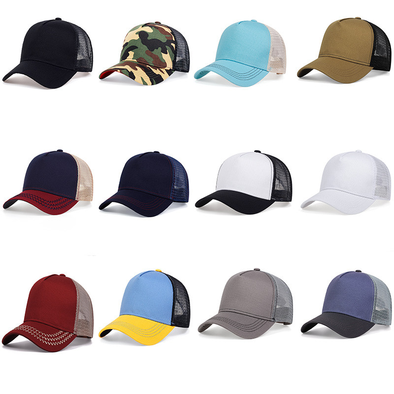 

Wholesale Blank 5 Panel Polyester Mesh Custom Embroidery Logo Trucker Hat For Man And Woman df189, Multi
