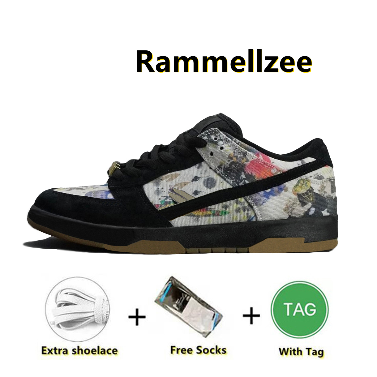 

Men Women Casual Shoes Sneaker Black Multi Color Rammellzee FD8778-001 Mens Womens Trainers Sports Sneakers GAI, Color#11