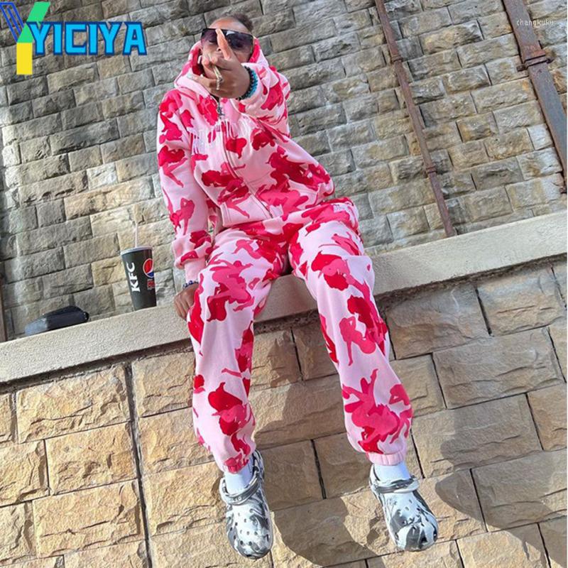 

Women's Two Piece Pants YICIYA Women Sport Suit Spring Tracksuit Hoodie Sweater And Pant Running Jogging Fitness Workout Casual Clothes, Blue