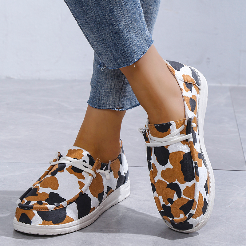 

Sandals Thick Canvas Woman Flats Slipon Mujer Zapatillas Ladies Loafers Autumn Ultralight Lazy Boat Shoes Casual Sneakers 230419, Leopard
