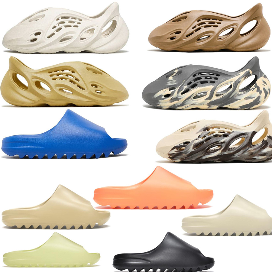

Foam Runner Summer sandals Women slides 44 Men Slippers slider designer Beach Glow Green Cream Sulfur MX Moon Grey red platform brown sandals Slides fun beach shoes, Black