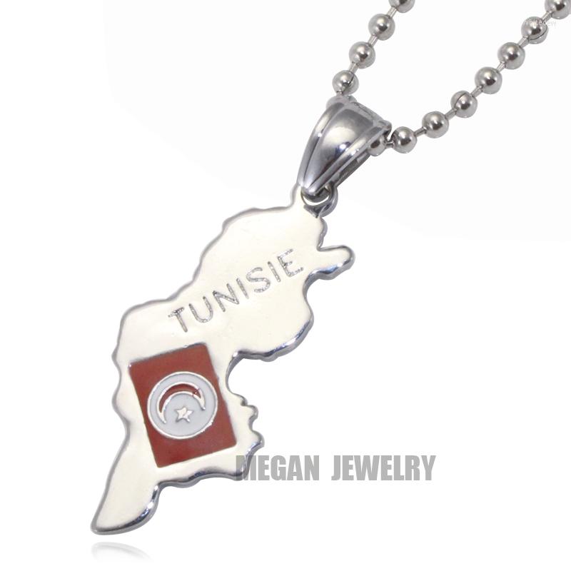 

Pendant Necklaces Tunisie Map National Flag & Necklace Country Jewelry