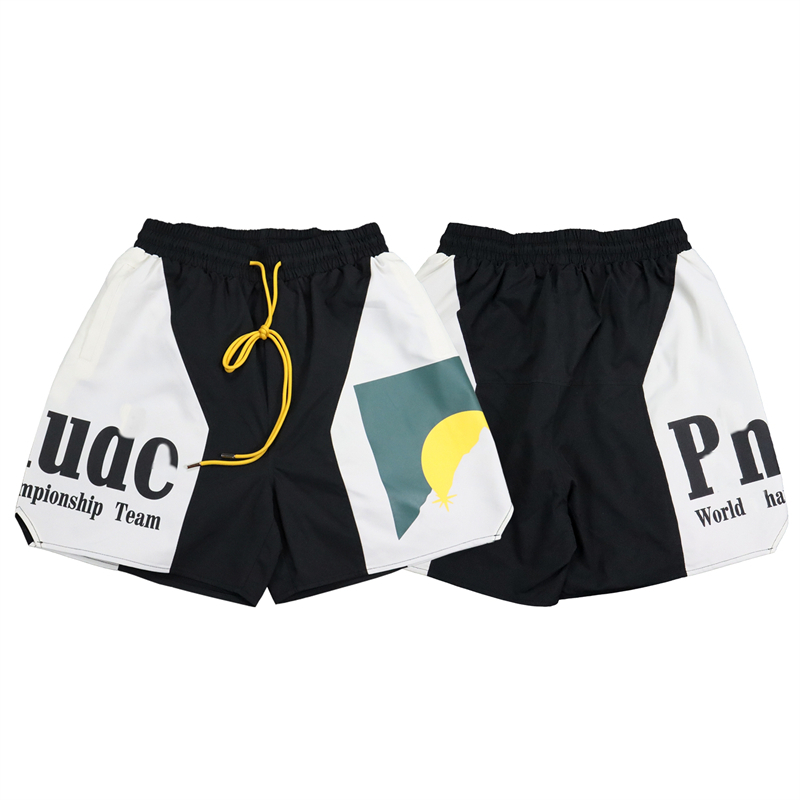 

Letter men's Shorts Summer New Sunset Printing Color Block Sports Shorts Casual Trend Men's Beach Pants Running Sports Inner Layer Yarn Loose Shorts Size S-XL YY 8XL0, Red