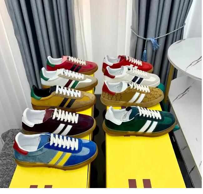 

Gazelle Sneakers Men Women Casual Shoes Luxury Gazelles Canvas Vintage Sneaker Upper Rubber Sole Lace up Stripe Printing Outdoor Trainers