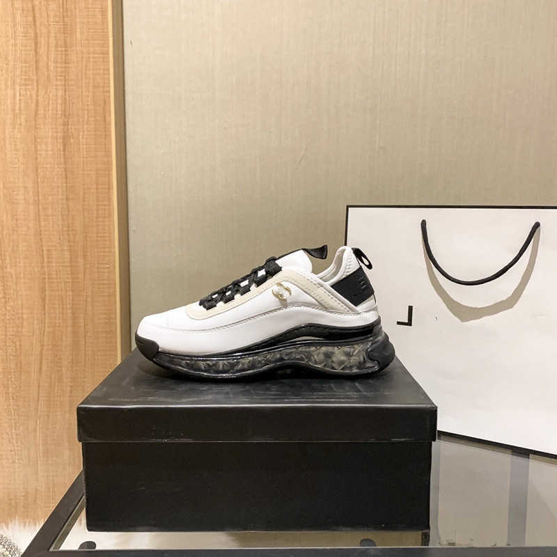 

designer shoes channel women sneakers High version small fragrance cushion sports shoes womens color matching thick bottom leisure sports couple shoes increased c, White