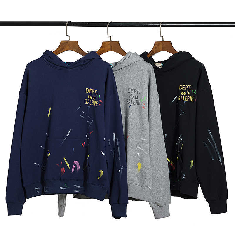 

Fashion Designer Clothing Galleryes Depts Hoodies Rock Men' Sweatshirts Splash Graffiti High Street Hoodie Autumn Loose Casual Men' Women' Cotton Hoodie, Shipping fee