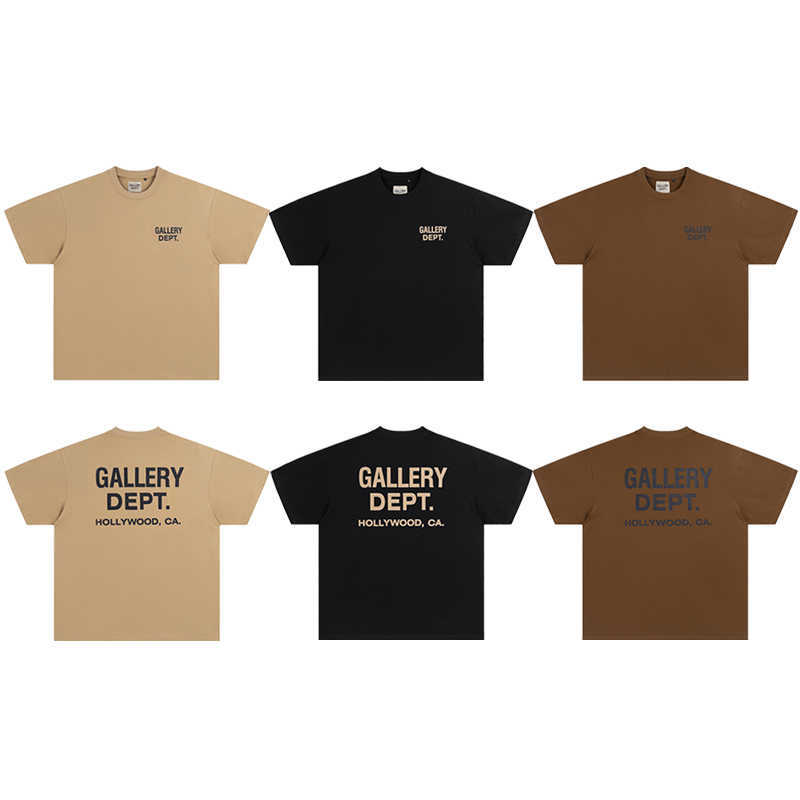 

Fashion Designer Clothing Tees Rock Tshirt Galleryes Depts Classic Letter Base Slogan Printed Men's Women's Short Sleeve T-shirt Cotton Tee Streetwear Hip hop TShirts, Brown