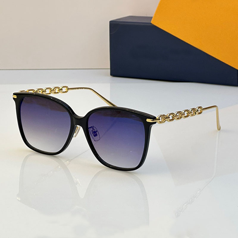 Designers high-quality luxury square acetate frame metal mirror legs with monogram details gradient Lunettes de soleil elegant women Z1911U casua-image-922005816