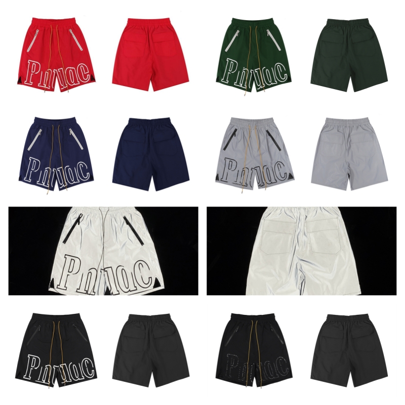 

Men's BOSS shorts American New Design Zipper Pocket Double Layer Inner Mesh Loose Breathable Elastic Pant Rope Metal Head Shorts Size S-XL YY, Purple