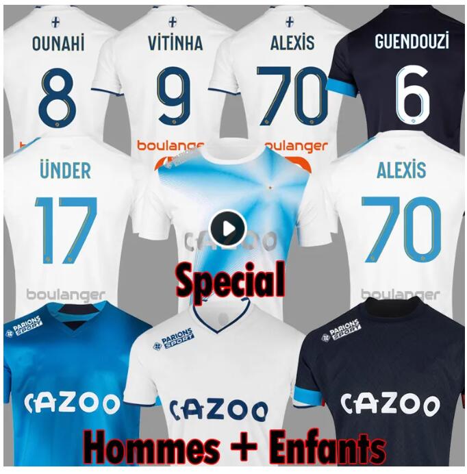 

ALEXIS GUENDOUZI 22 23 Marseilles soccer jerseys 2022 2023 CLAUSS maillot foot UNDER PAYET football shirts men kids fans player version special 30th anniversary