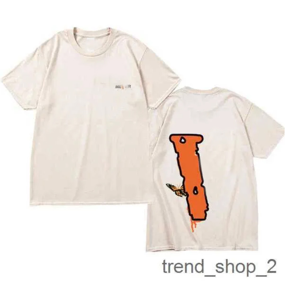 

V lone Mens T-shirts Fashion Brand Half Sleeve Big v Butterfly Print Loose Short Men's and Women's Hip Hop T-shirt 4 CTJZ, Tibetan blue and white characters