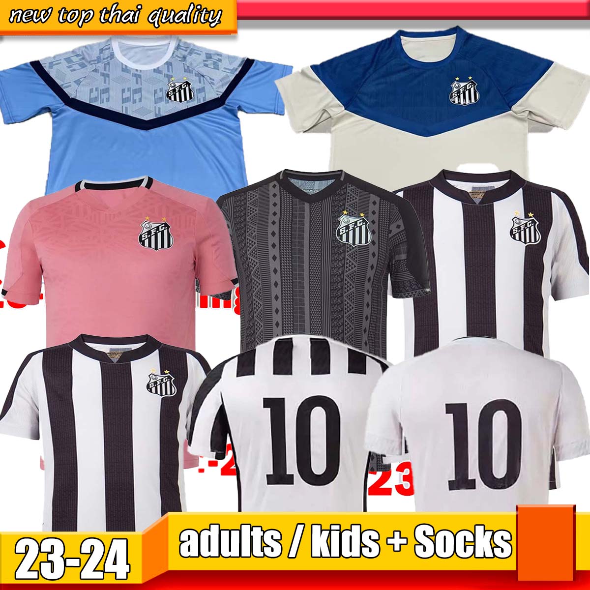 

Barbosa 23 24 Santos FC Soccer Jerseys Leonardo Braga Angulo Rwan Seco 2022 2023 Fans Player version top Football Shirt Zanocelo Madson Pink October Jerseys de futbol, 07 only adult top