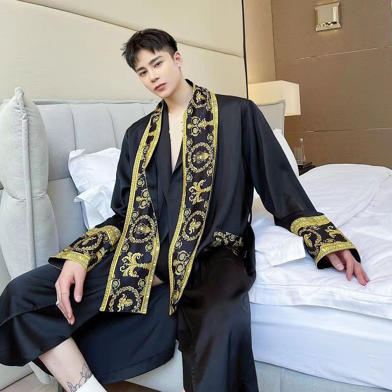 

2 colors 100% cotton Top quality women men Bath Robe European and American style Supplies F M---3XL, White