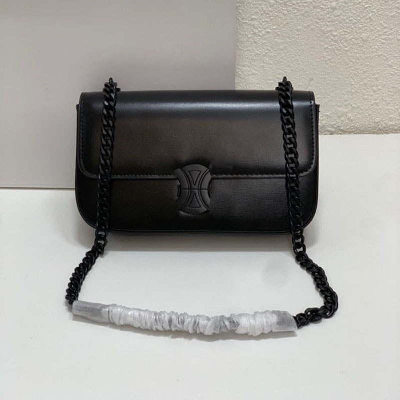 

Black Classic Leather Box Bag Women's Small Underarm Handbag Office Pure 20CM, Black-leather-20.5cm