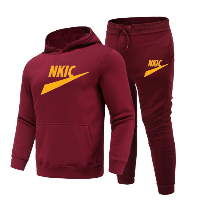 

Men Tracksuit Oversized Hooded Long Sleeve Hoodie Sport Pants Suits 2 Piece Set Casual Fleece Tracksuit, Navy blue