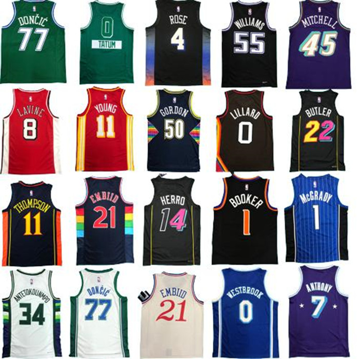 

Mitchell and Ness Basketball Jersey Iverson Nash Anthony Ewing Carter McGrady Hardaway Garnett Malone Mutombo Bibby Petrovic Kemp Payton Barkley Williams Miller, As shown in the picture
