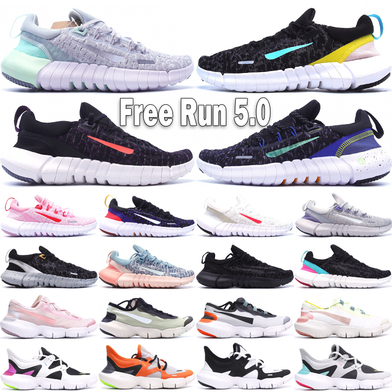 

Free Run 5.0 Men Women Running Shoes RN 2020S Steam Olive Aura Black Off Noir Ocean Cube Platinum Violet Grey Fog Outdoor Sneakers Size 36-45, #29 black dark smoke grey